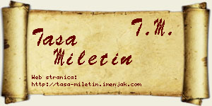 Tasa Miletin vizit kartica